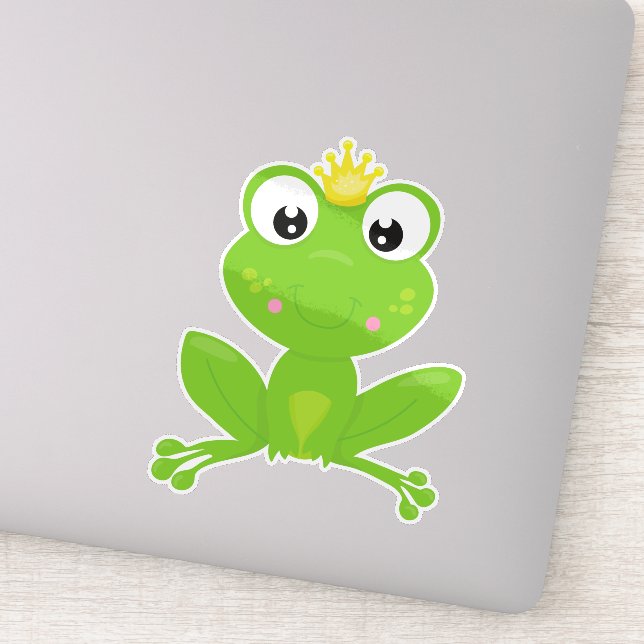 Cute Frog, Green Frog, Crown, Frog Prince (Detail)