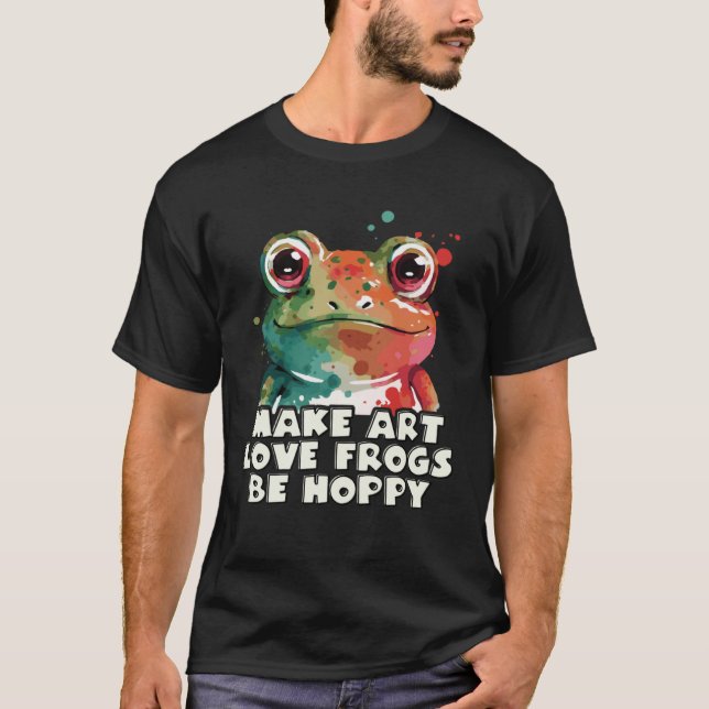 Cute Frog  Happiness  Pun T-Shirt (Front)