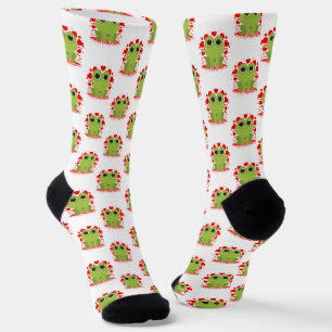 Cute Frog Hearts XOXO Kawaii Love Animal Artwork Socks