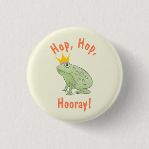 Cute Frog Hop Hop Hooray Party Funny Amphibian 3 Cm Round Badge