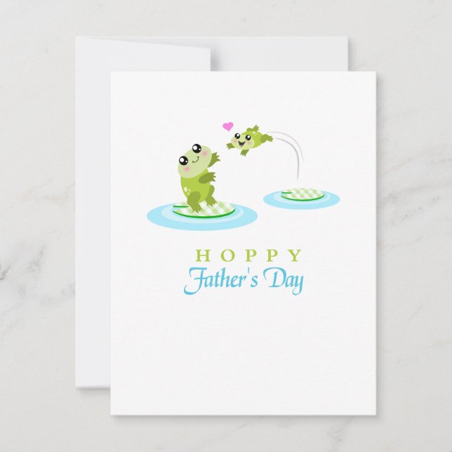 Cute Frog Hoppy Happy Father's Day Card (Front)