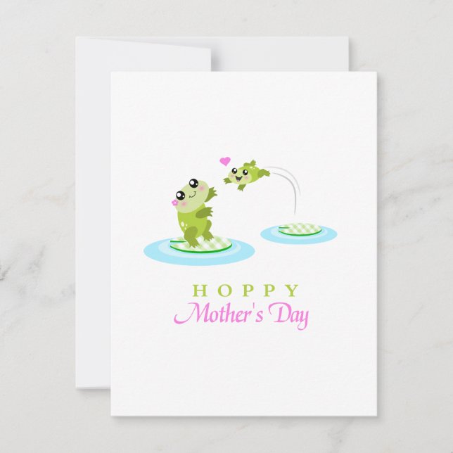 Cute Frog Hoppy Happy Mother's Day Card (Front)