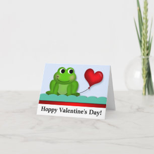 Cute Frog Hoppy Valentine's Day Holiday Card