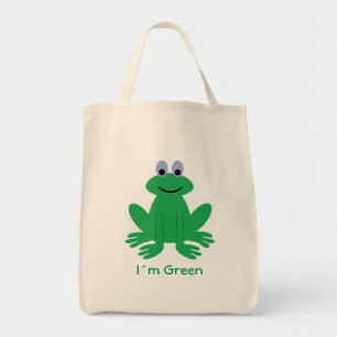 Cute frog, "I´m Green" organic tote bag