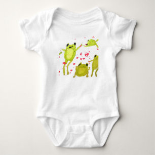 Cute frog illustration baby bodysuit