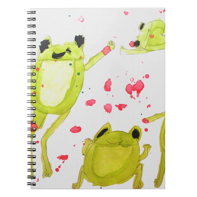 Cute frog illustration notebook (Front)