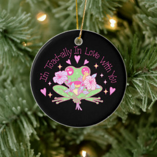 Cute Frog - I'm Totally In Love With You Ceramic Tree Decoration