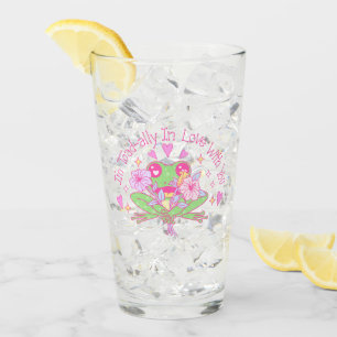Cute Frog - I'm Totally In Love With You Glass