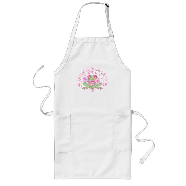 Cute Frog - I'm Totally In Love With You Long Apron (Front)