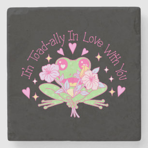 Cute Frog - I'm Totally In Love With You Stone Coaster