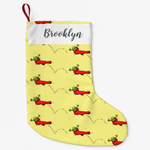 Cute frog in a red sock jumping cartoon