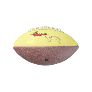 Cute frog in a red sock jumping cartoon american football