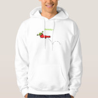 Cute frog in a red sock jumping cartoon