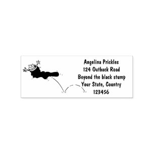 Cute frog in a red sock jumping cartoon rubber stamp