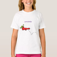 Cute frog in a red sock jumping cartoon