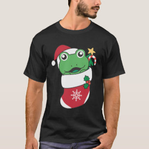 Cute Frog In Christmas Sock For Christmas Frog T-Shirt