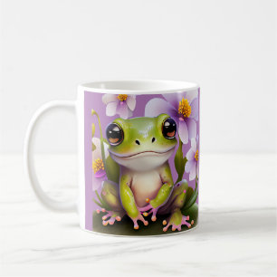 Cute Frog in Flowers Coffee Mug