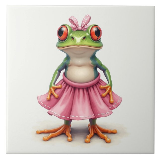 Cute Frog in Pink Tile (Front)