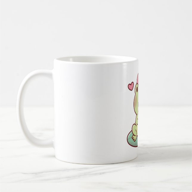 Cute Frog Licking On Ice Cream Coffee Mug (Left)