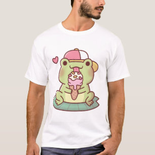 Cute Frog Licking On Ice Cream T-Shirt
