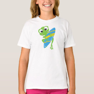 Cute Frog, Little Frog, Green Frog, Surfing Board T-Shirt