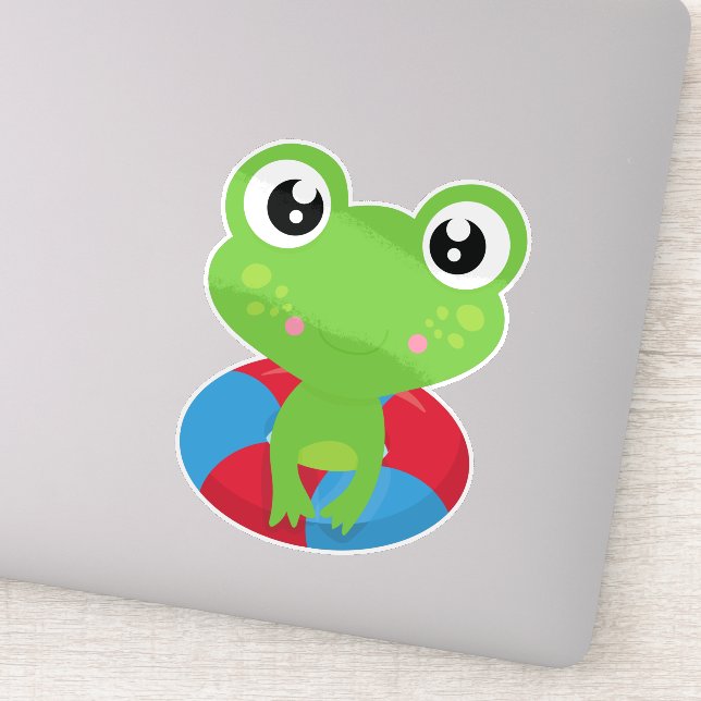 Cute Frog, Little Frog, Green Frog, Swim Ring (Detail)