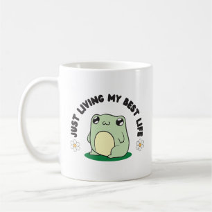 Cute Frog Living My Best Life Coffee Mug