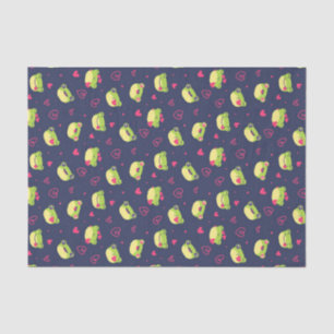 Cute Frog Love Doodle Heart Pattern Valentines Day Tissue Paper