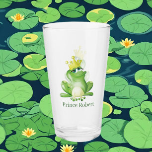 cute frog lovers add name Glass