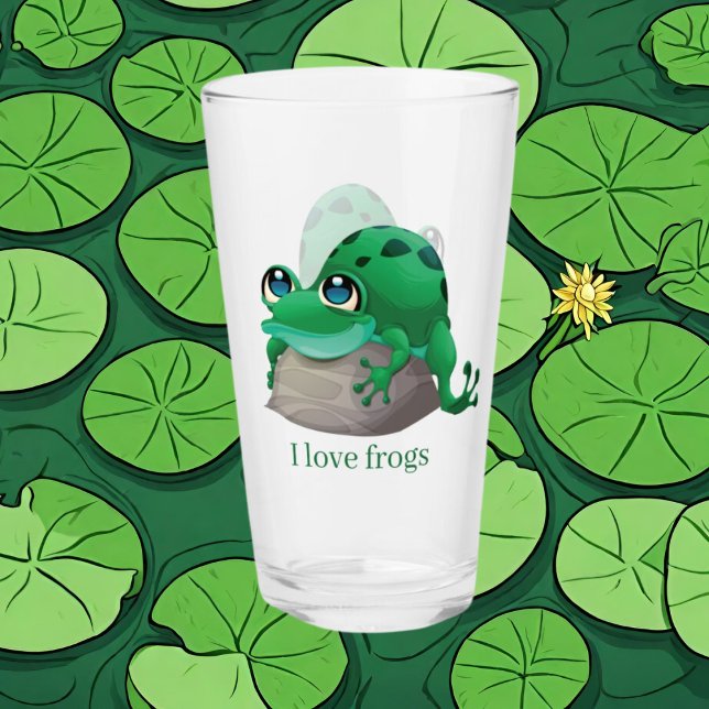 cute frog lovers add text glass (Creator Uploaded)