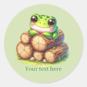 Cute frog lovers customisable classic round sticker