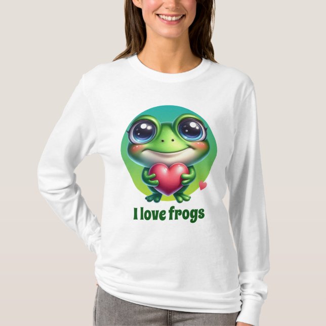 Cute frog lovers customisable  T-Shirt (Front)