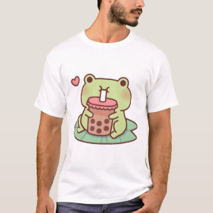Cute Frog Loves Drinking Bubble Tea T-Shirt