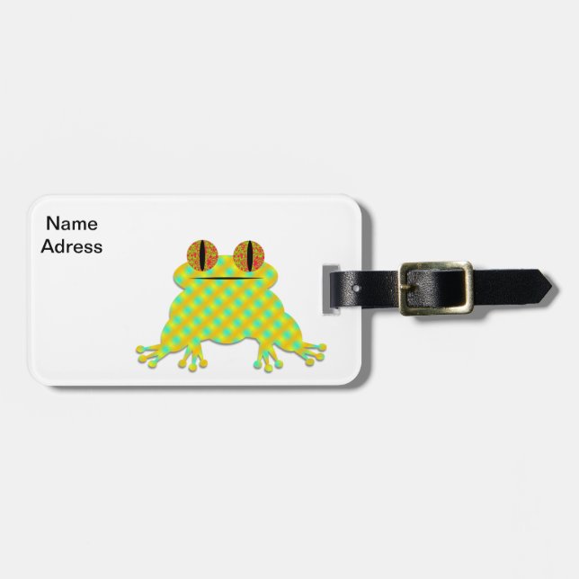 Cute Frog Luggage Tag (Front Horizontal)