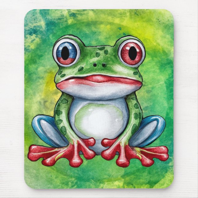 Cute Frog Mouse Mat (Front)
