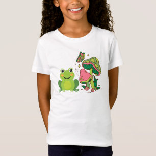 cute frog, mushrooms and butterfly T-Shirt