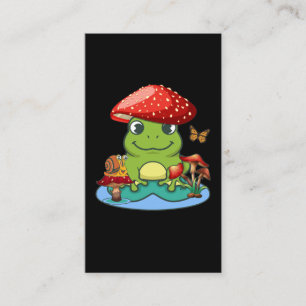 Cute Frog Mushrooms Hat Snail Butterfly Business Card