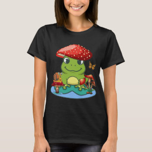 Cute Frog Mushrooms Hat Snail Butterfly T-Shirt