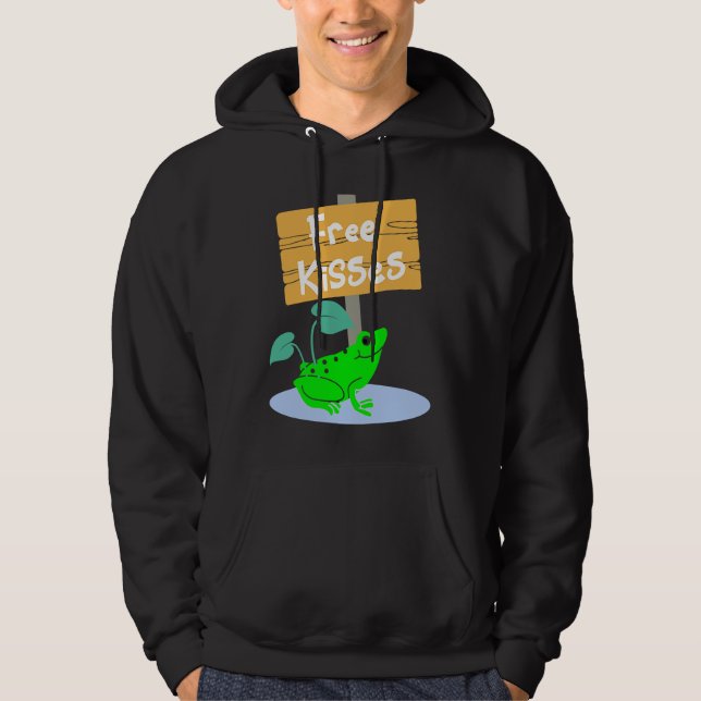 Cute Frog Offering Free Kisses Hoodie (Front)