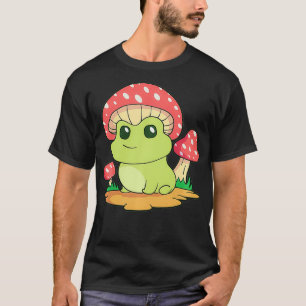 Cute Frog on Mushroom Hat and Fungi Cottagecore Ae T-Shirt