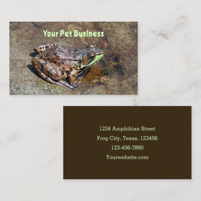 Cute Frog On Rocks In Water Business Card (Front/Back)