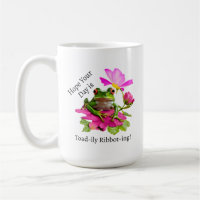  Cute Frog or Toad Pun on Pink Flowers