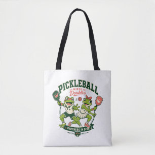 Cute Frog Partners in Dink Funny Sports Design Tote Bag