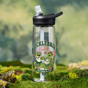Cute Frog Partners in Dink Funny Sports Design Water Bottle