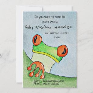 Cute Frog Party Invite