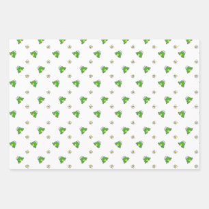 Cute Frog Party Wrapping Paper Sheets - Set of 3