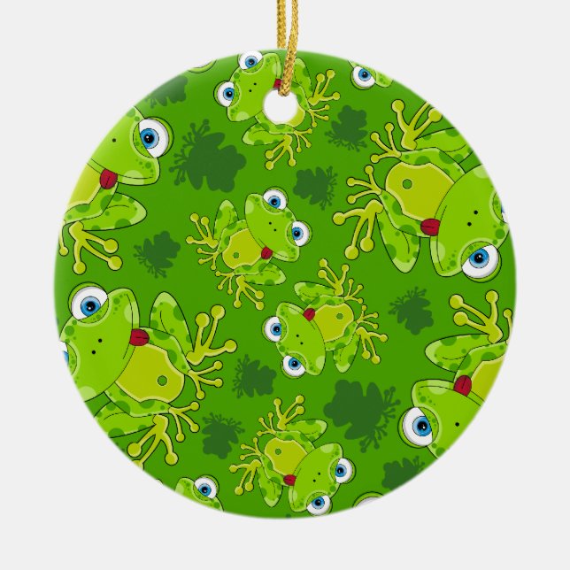 Cute Frog Patterned Ornament (Front)