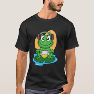 Cute Frog Play Video Game Gamer Gaming Teenages Bo T-Shirt