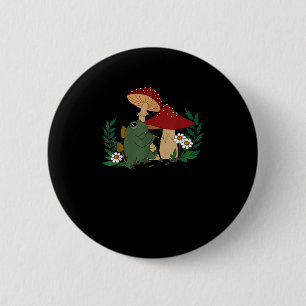Cute Frog Playing Flute Cottagecore  Goblincore Ae 6 Cm Round Badge