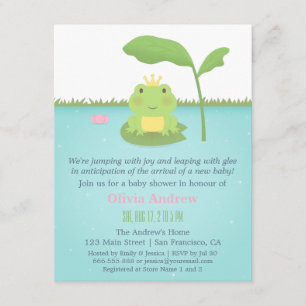 Cute Frog Prince Boy Baby Shower Invitations